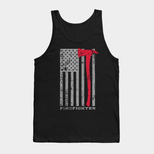 Firefighter USA Flag Tank Top by ryanjaycruz